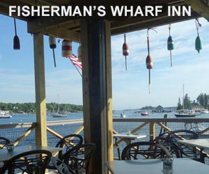 Boothbay Harbor Maine Oceanside Restaurant Dining at Fisherman's Wharf Inn and Restaurant